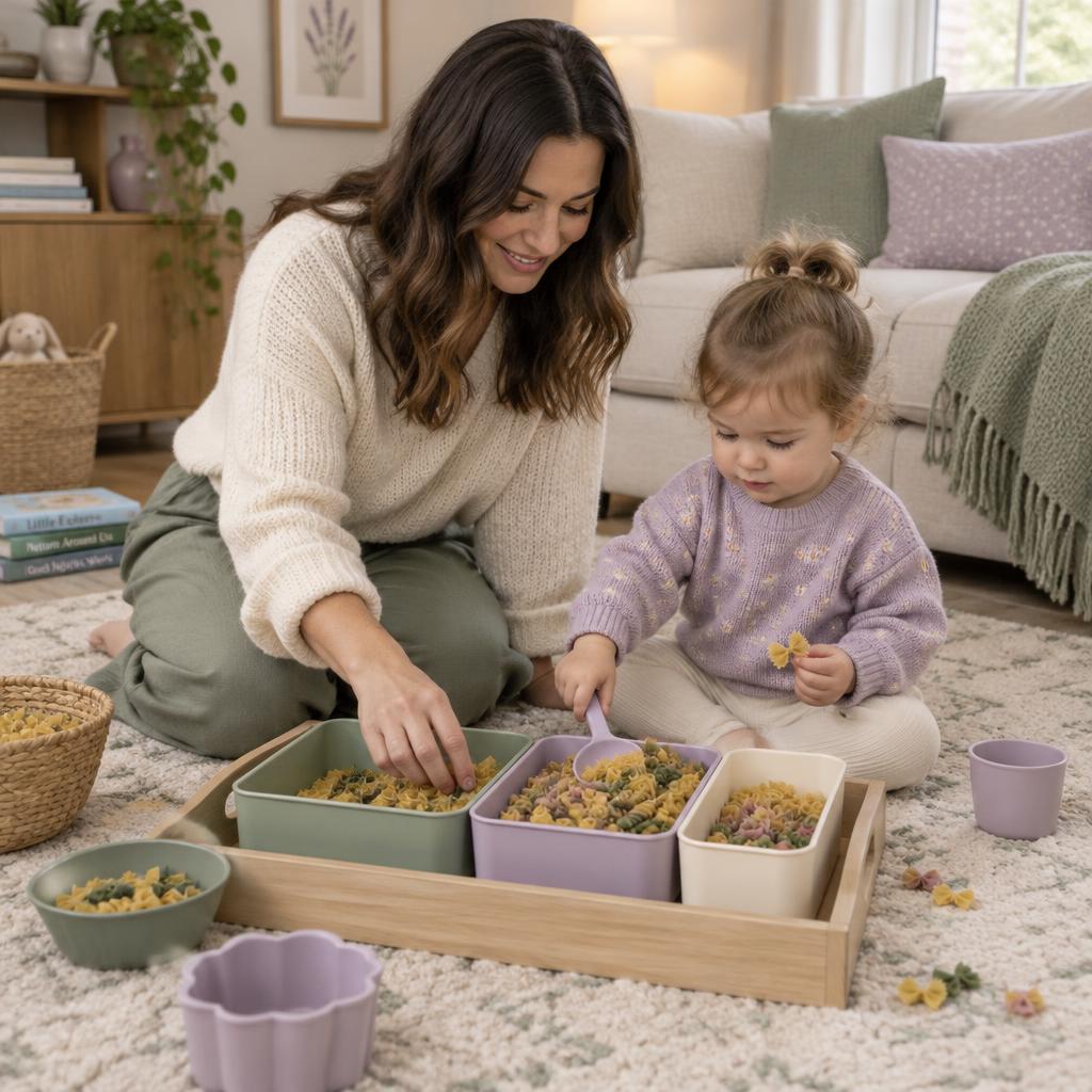 Mãe e criança brincando juntas